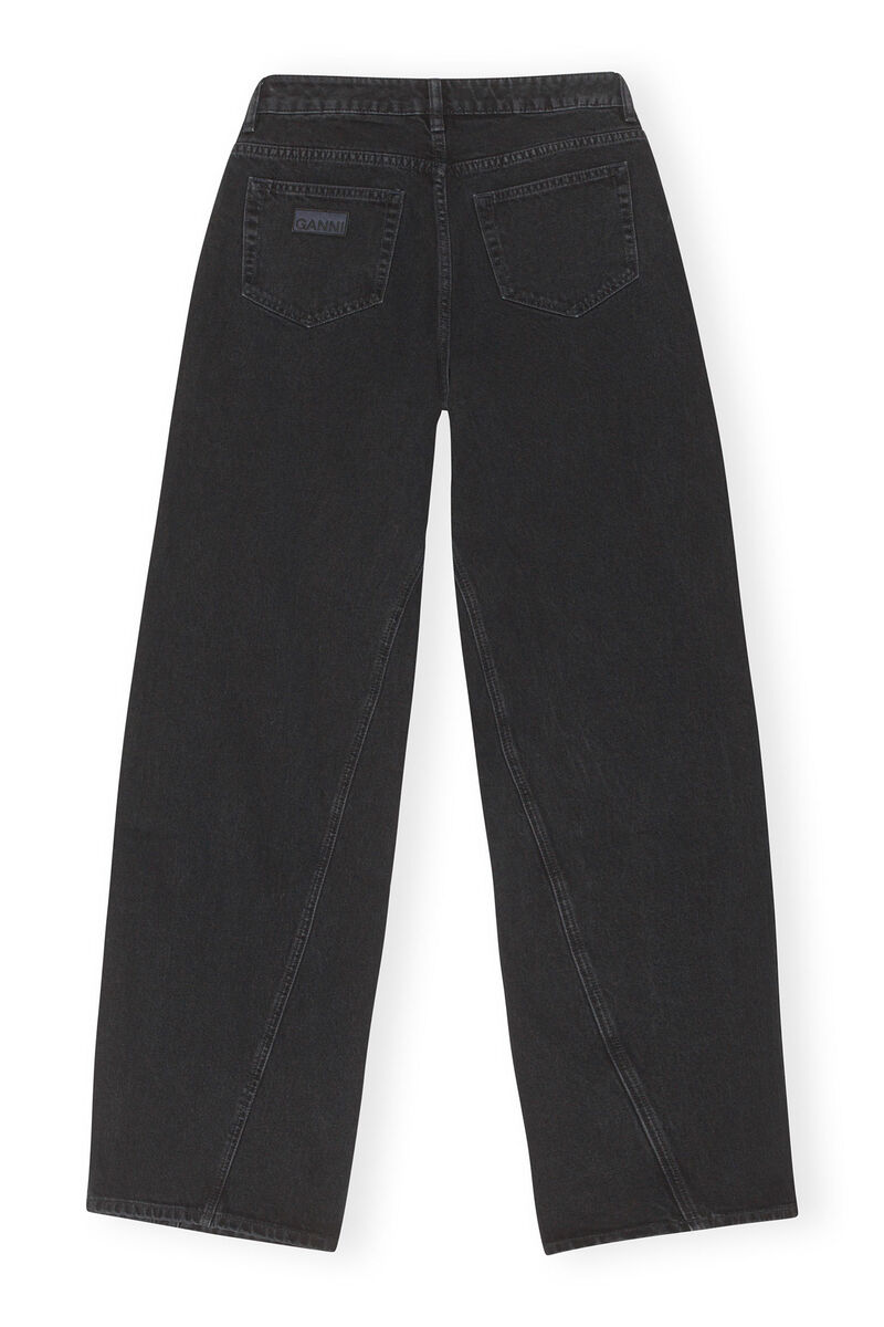 Jozey Jeans, Cotton, in colour Washed Black/Black - 2 - GANNI