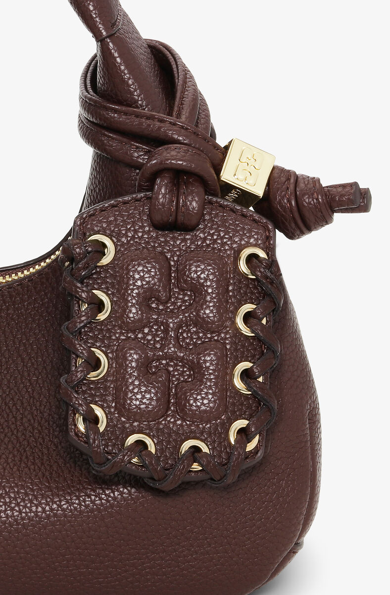 Mini sac Hobo marron, Polyurethane, in colour Chicory Coffee - 4 - GANNI