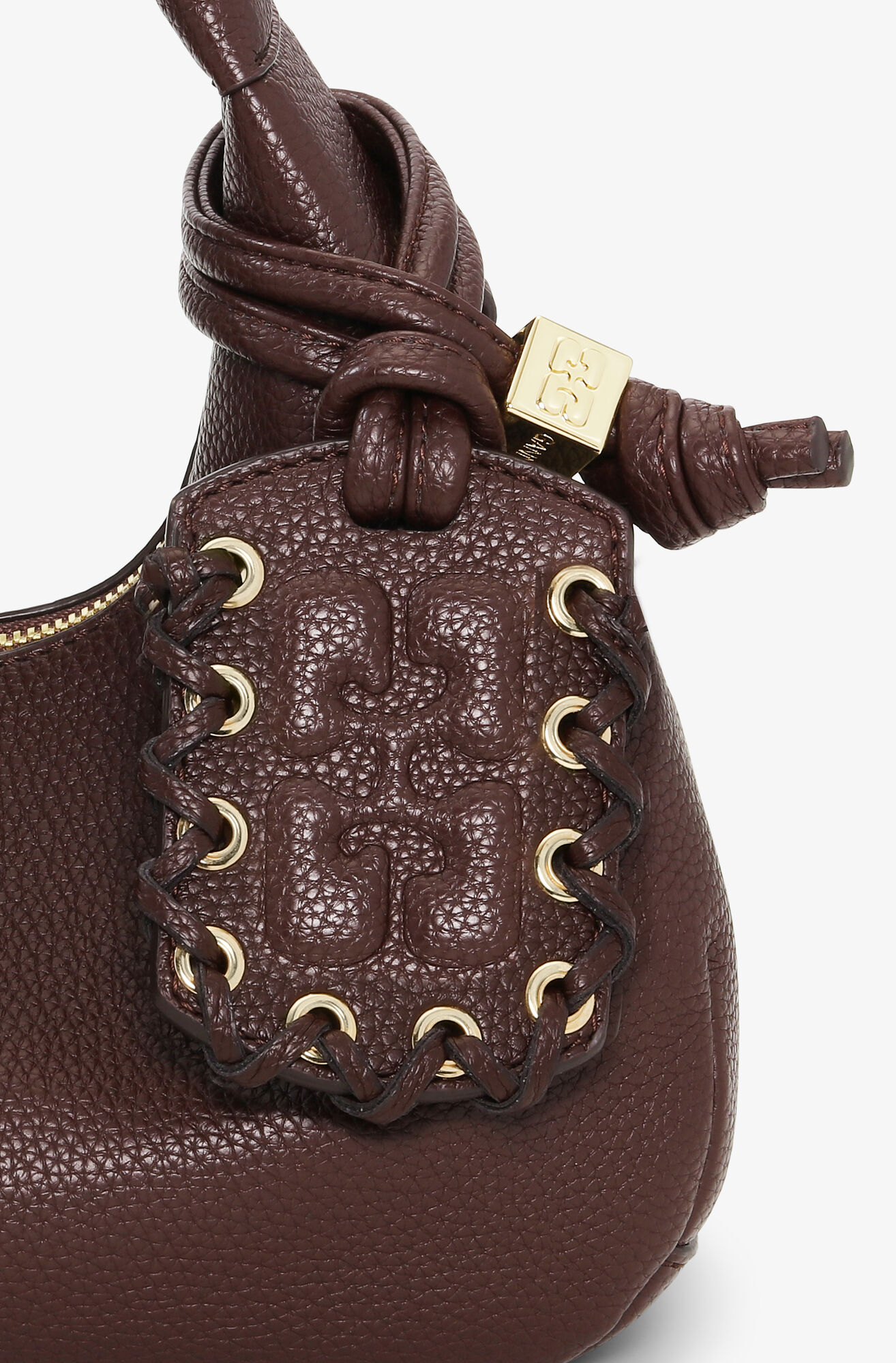 Mini sac Hobo marron, Polyurethane, in colour Chicory Coffee - 4 - GANNI