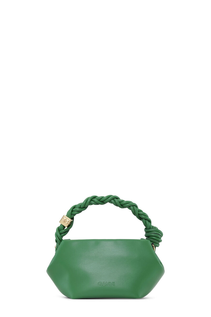 Green Mini GANNI Bou Bag, Polyester, in colour Juniper - 2 - GANNI