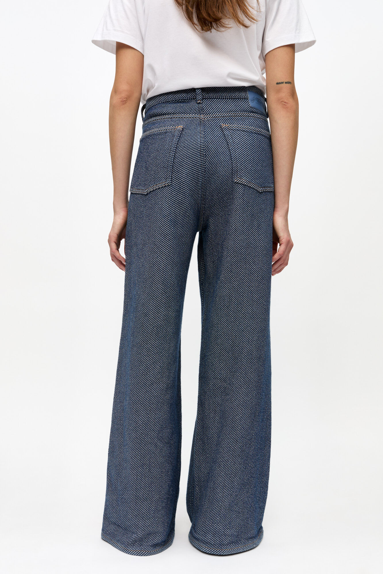 Blue Twill Marri Jeans, Organic Cotton, in colour Rinse - 3 - GANNI