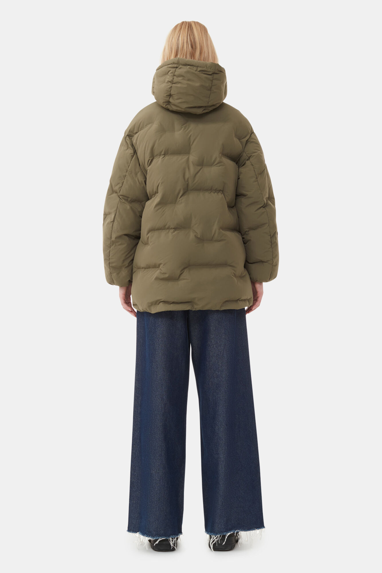 Soft Puffer Midi Jacket, Recycled Polyester, in colour Kalamata - 4 - GANNI