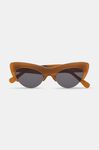 Cut Cat-Eye Sunglasses, Biodegradable Acetate, in colour Brandy Brown - 1 - GANNI