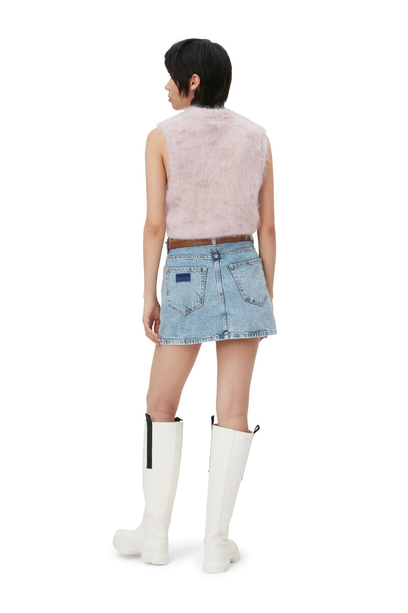 Brushed Vest, Mohair, in colour Lilac Sachet - 2 - GANNI