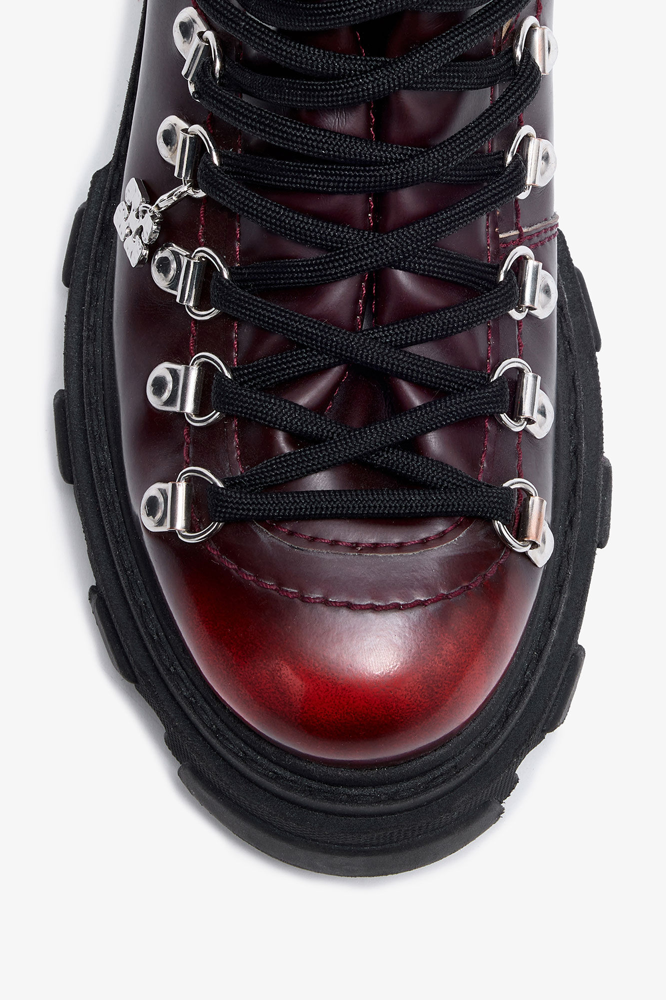 Cleated Mountain Boot in Burgundy, Polyurethane, in colour Black/Dark Burgundy - 3 - GANNI