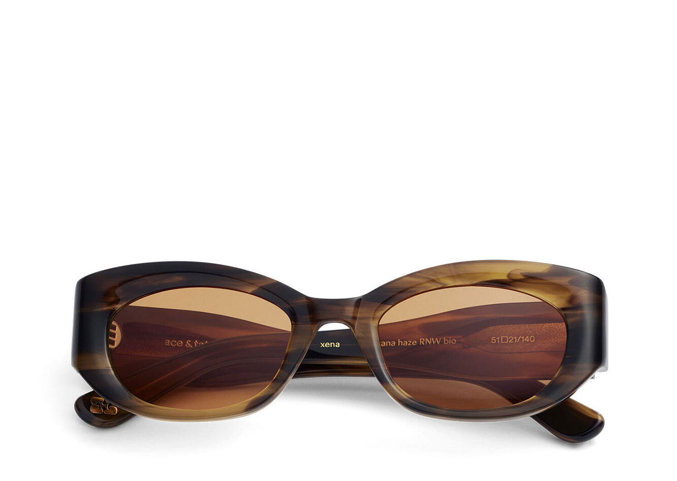 GANNI x Ace & Tate Xena Sunglasses, Acetate, in colour Tobacco Brown - 1 - GANNI