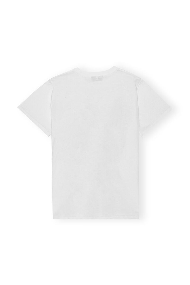 Relaxed Cat T-skjorte, Cotton, in colour Bright White - 2 - GANNI
