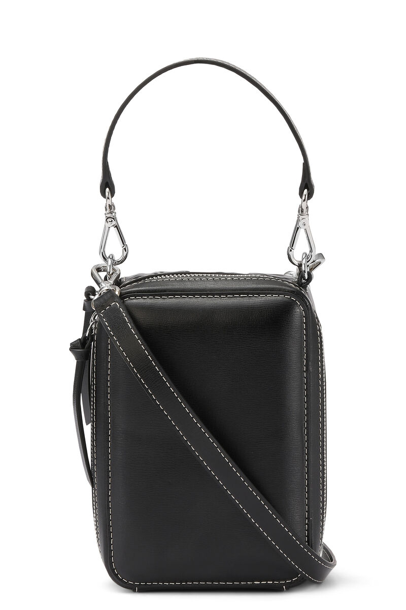 Camera Bag, Leather, in colour Black - 1 - GANNI