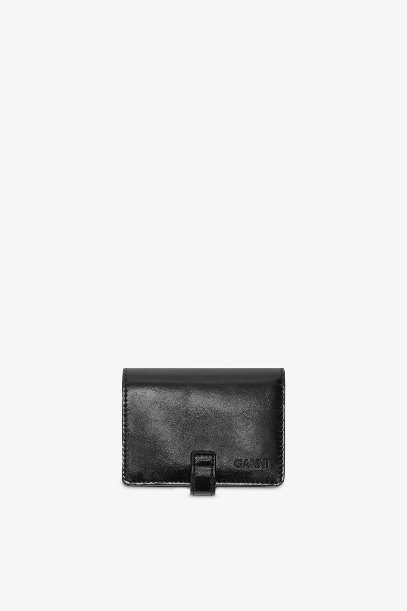 Sue Slim Card Holder in Black, in colour Black - 2 - GANNI