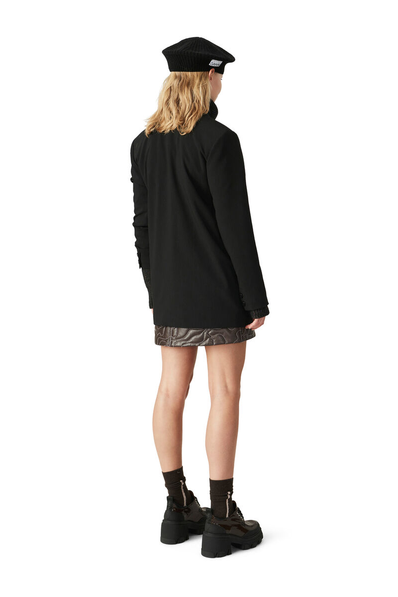 Relaxed Suit Blazer, Elastane, in colour Black - 2 - GANNI