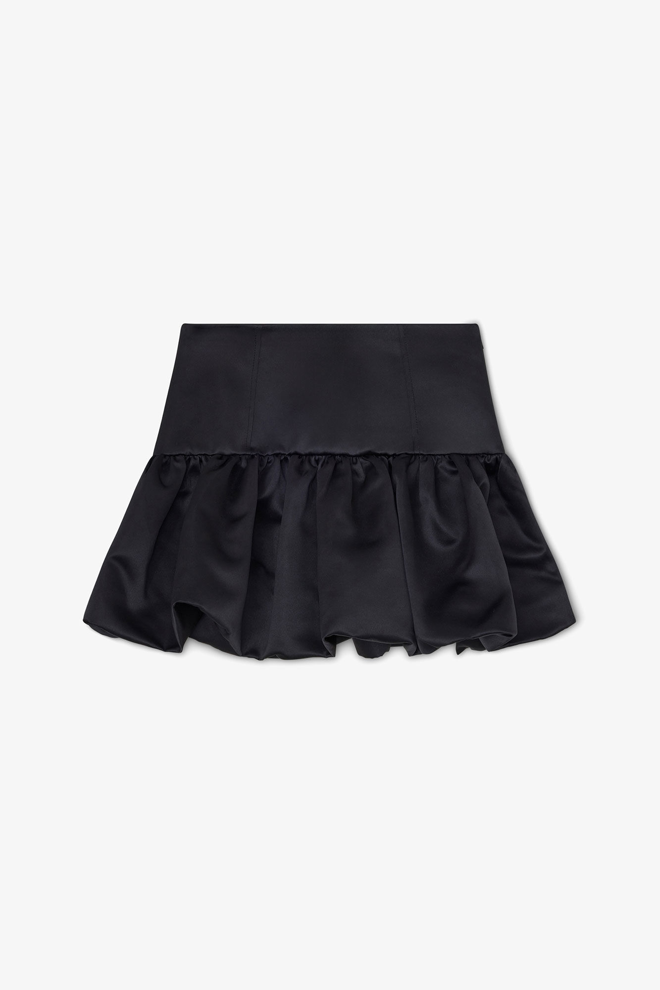 Skirt in Black Satin, Recycled Polyester, in colour Black - 1 - GANNI