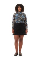 Black Corduroy Mini Skirt , Elastane, in colour Black - 1 - GANNI