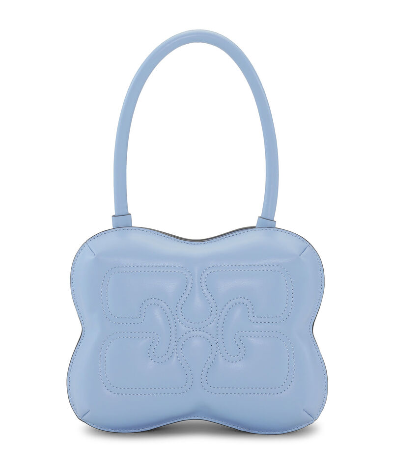 Light Blue Butterfly Top Handle väska, Polyester, in colour Light Blue Vintage - 1 - GANNI