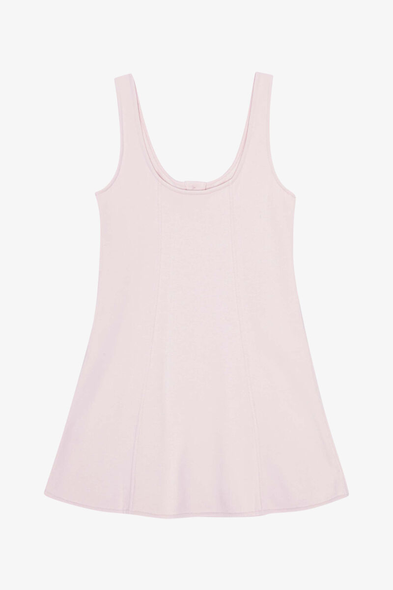 Robe courte rose, Cotton, in colour Chalk Pink - 2 - GANNI