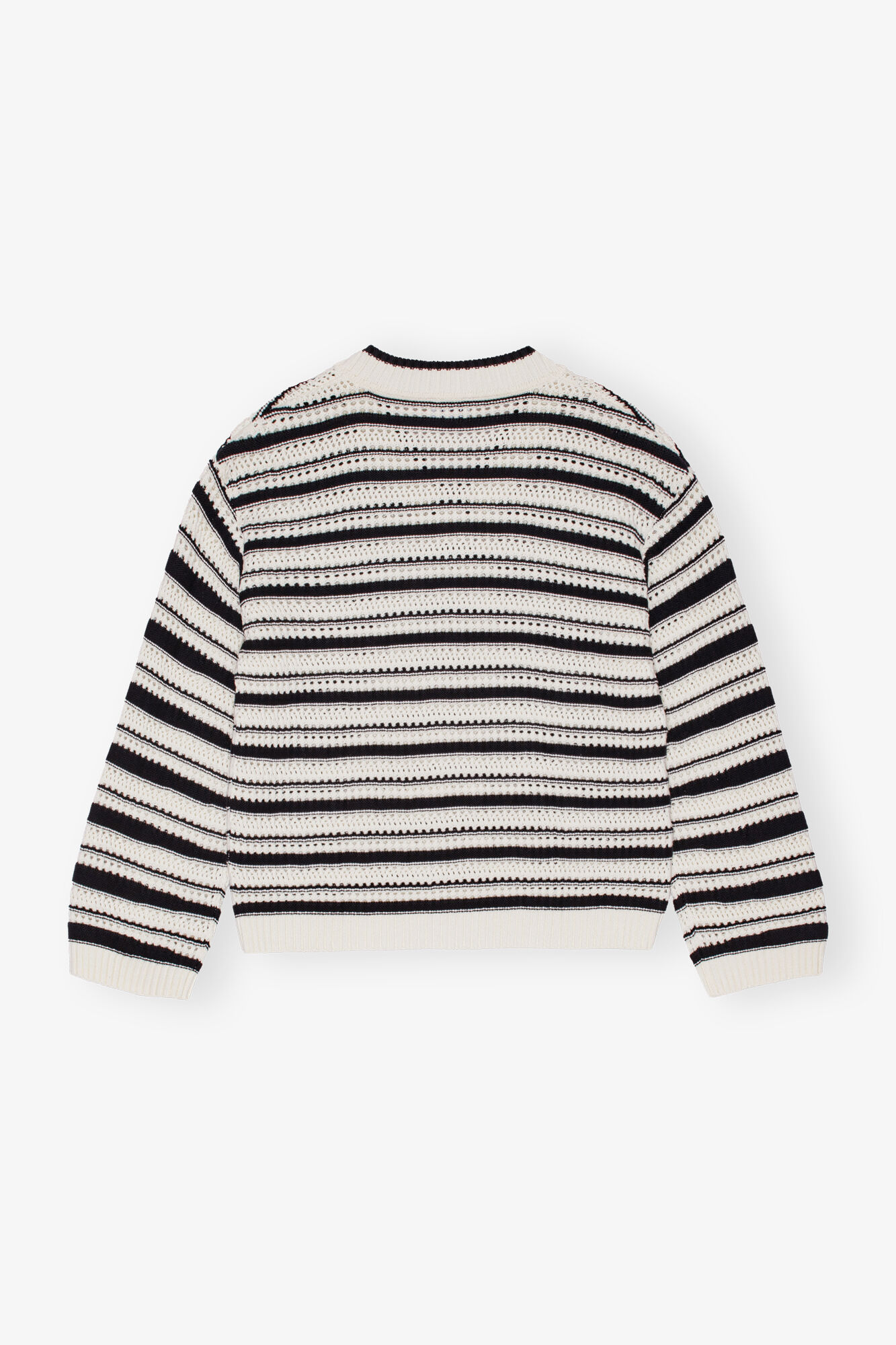 Striped V-neck Jumper, Cotton, in colour Multicolour - 2 - GANNI