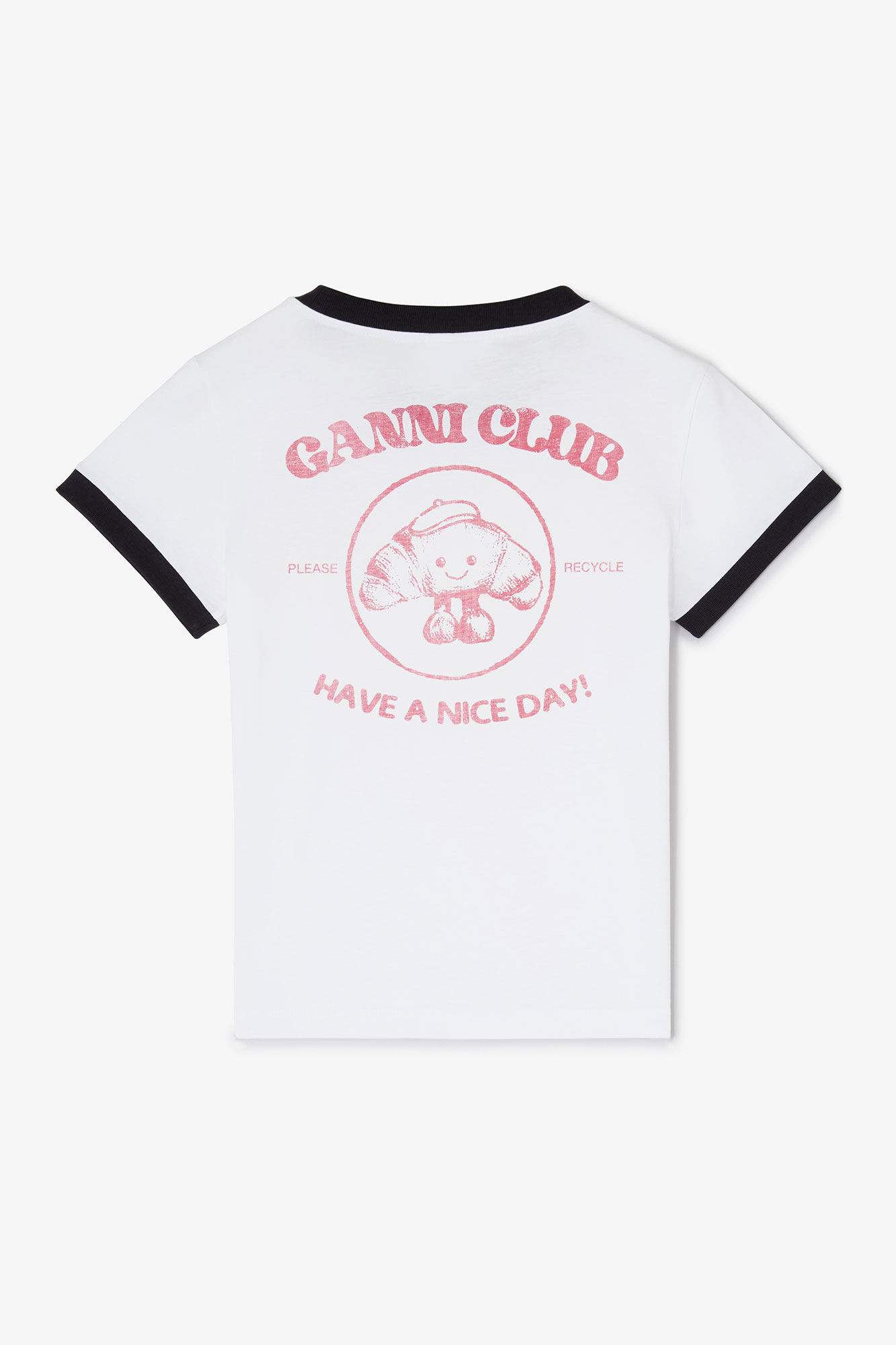 White Paris GANNI Club Baby Fit T-shirt, in colour Bright White - 2 - GANNI