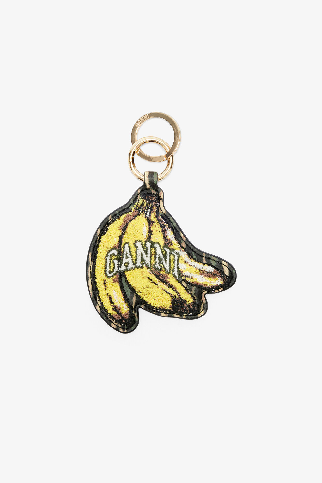 Joy Banana Keyring, Recycled Leather, in colour Black - 1 - GANNI