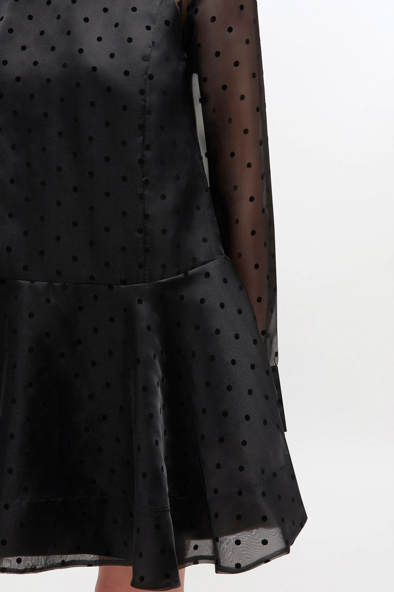 Black Organza Circle Collar Dress, Recycled Polyester, in colour Black - 3 - GANNI