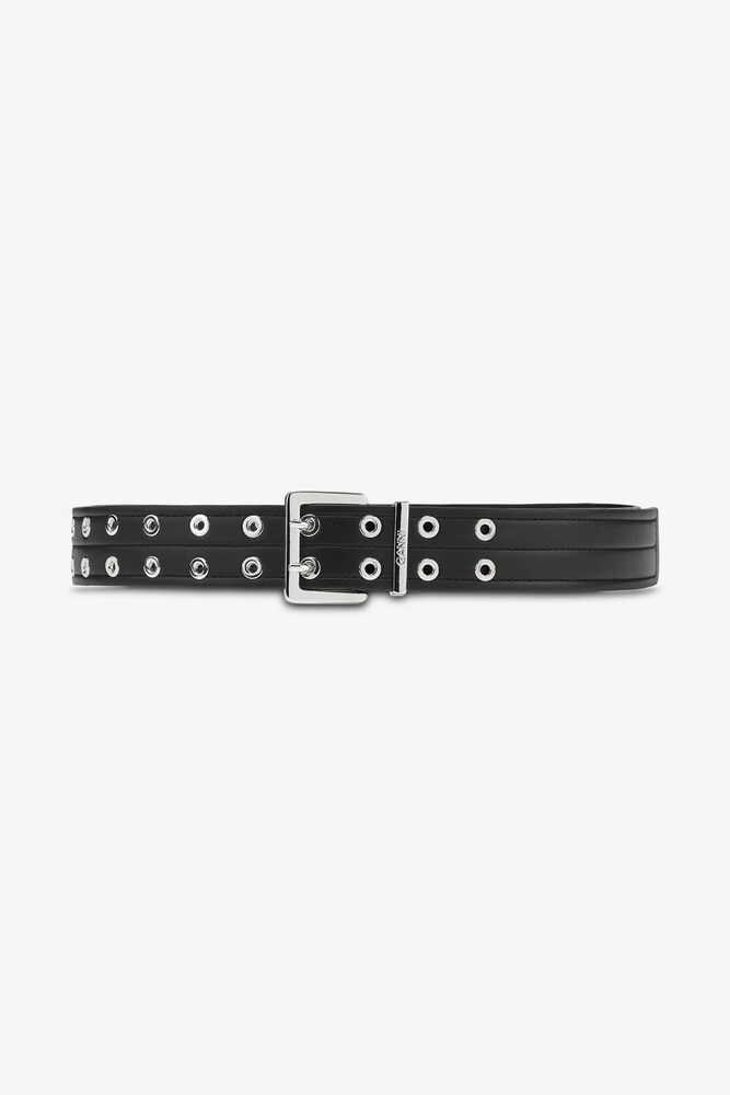 Black Double Eyelet Belt, Black