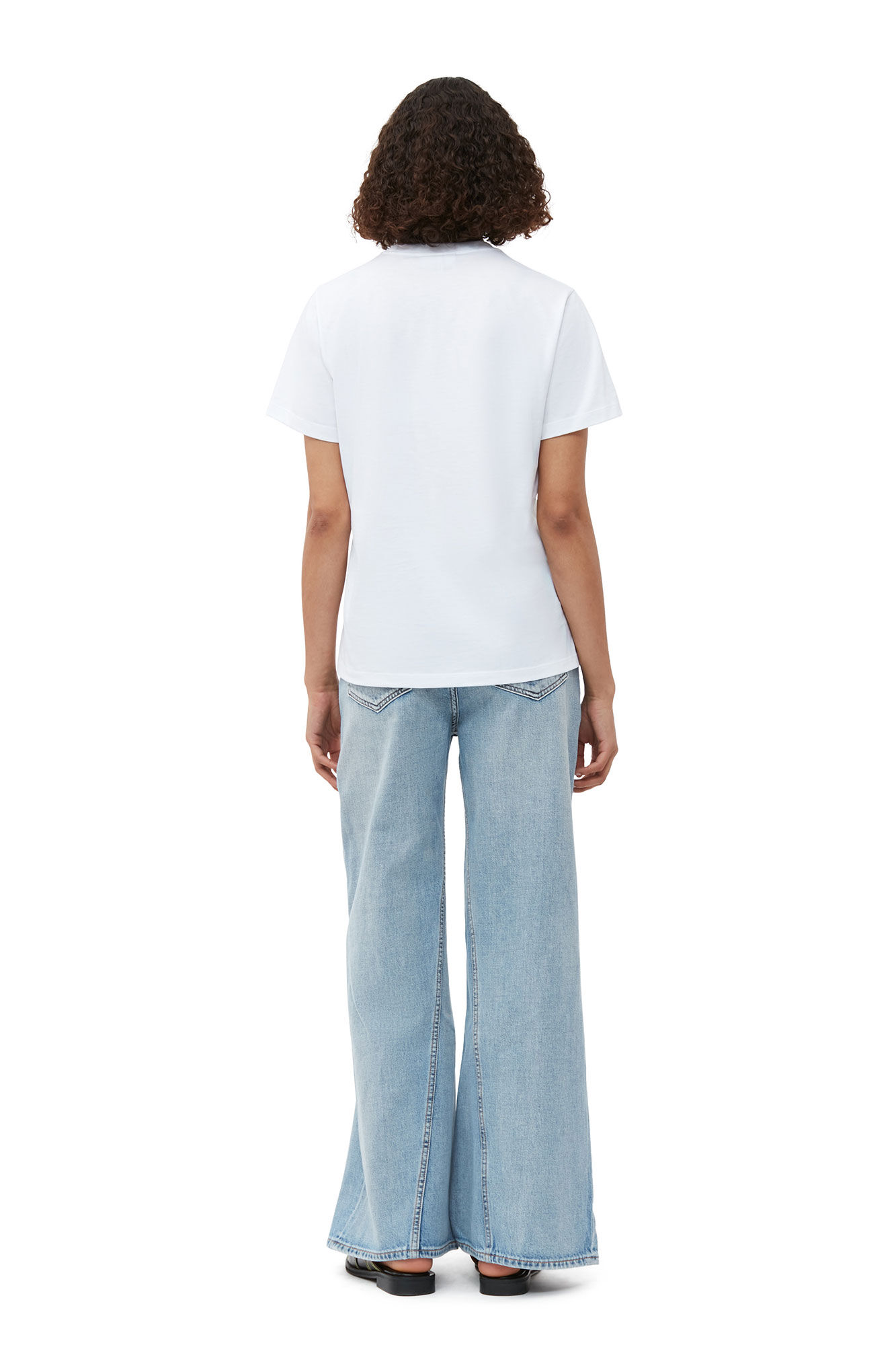 Relaxed Dance Bunny T-shirt, Cotton, in colour Bright White - 2 - GANNI