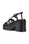 Chunky Heeled Sandals, Leather, in colour Black - 2 - GANNI