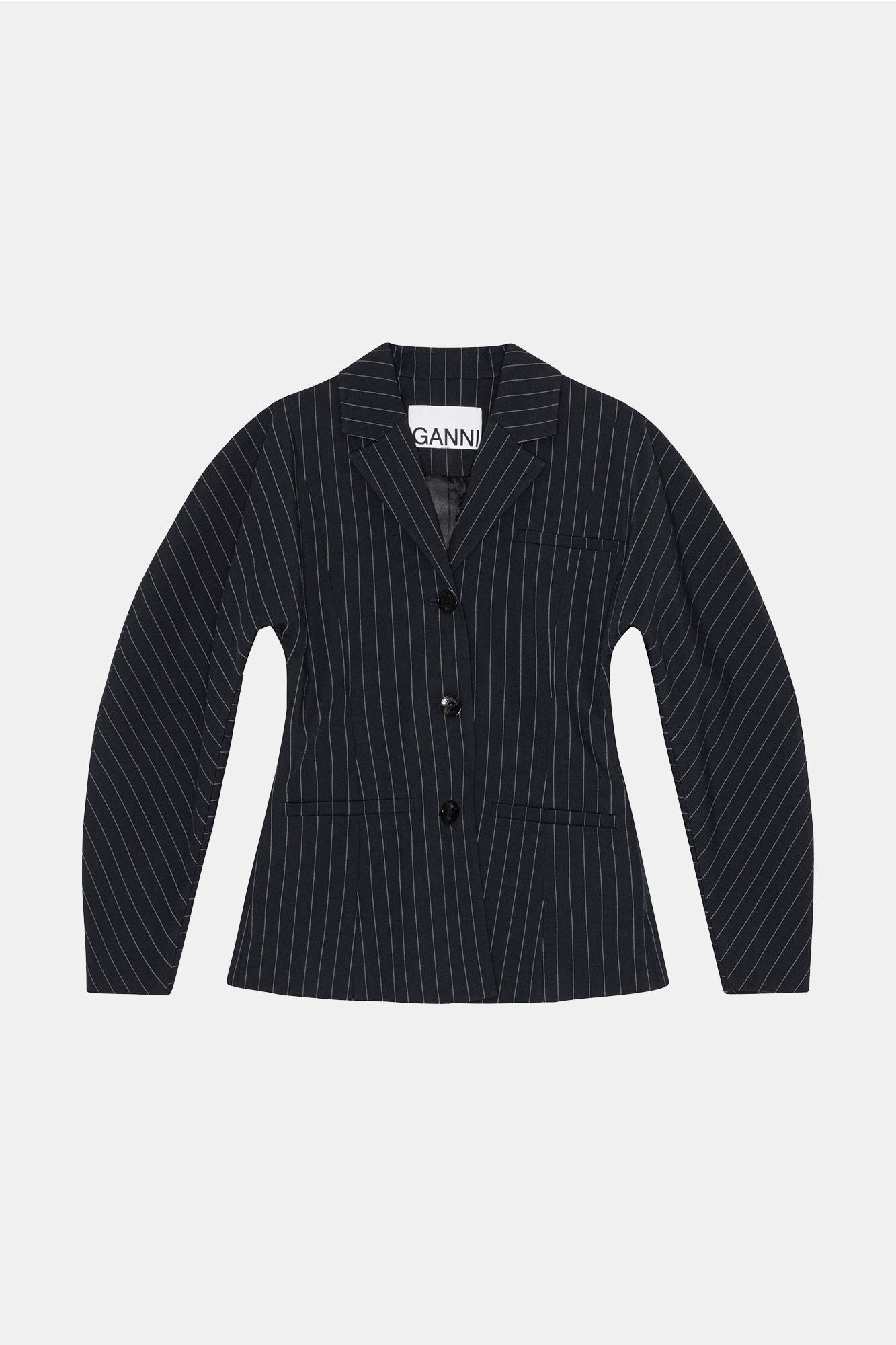 Sky Captain Striped Stretch Blazer | GANNI US