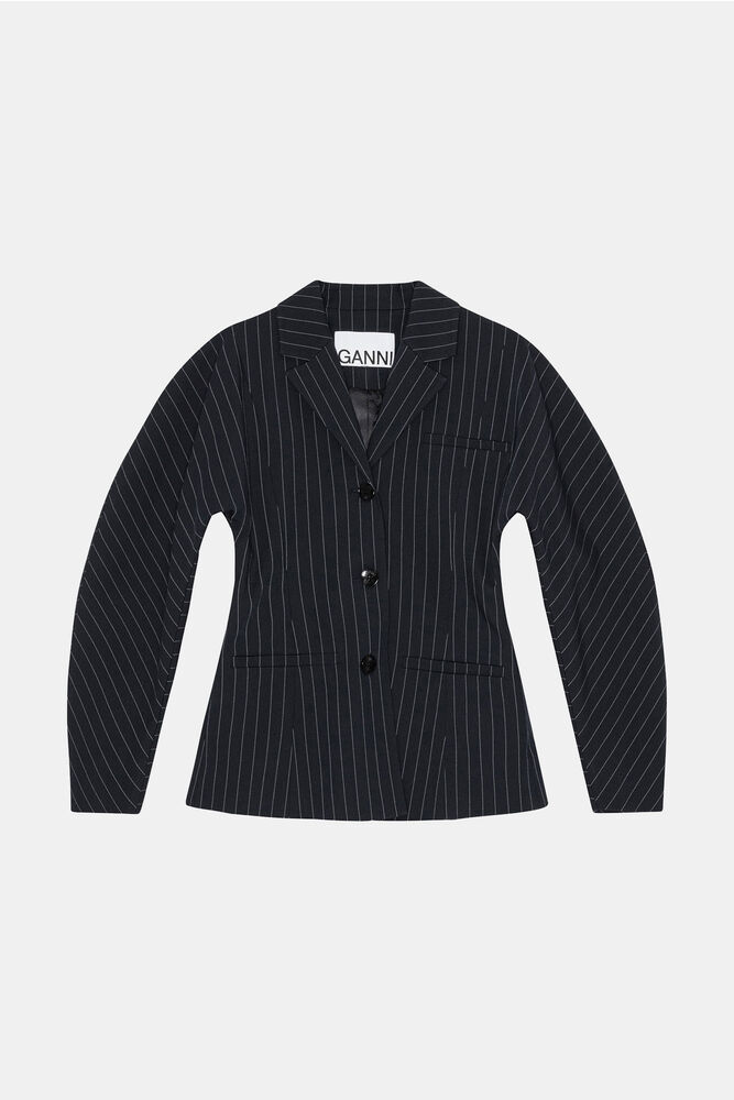 Striped Stretch Blazer, Sky Captain