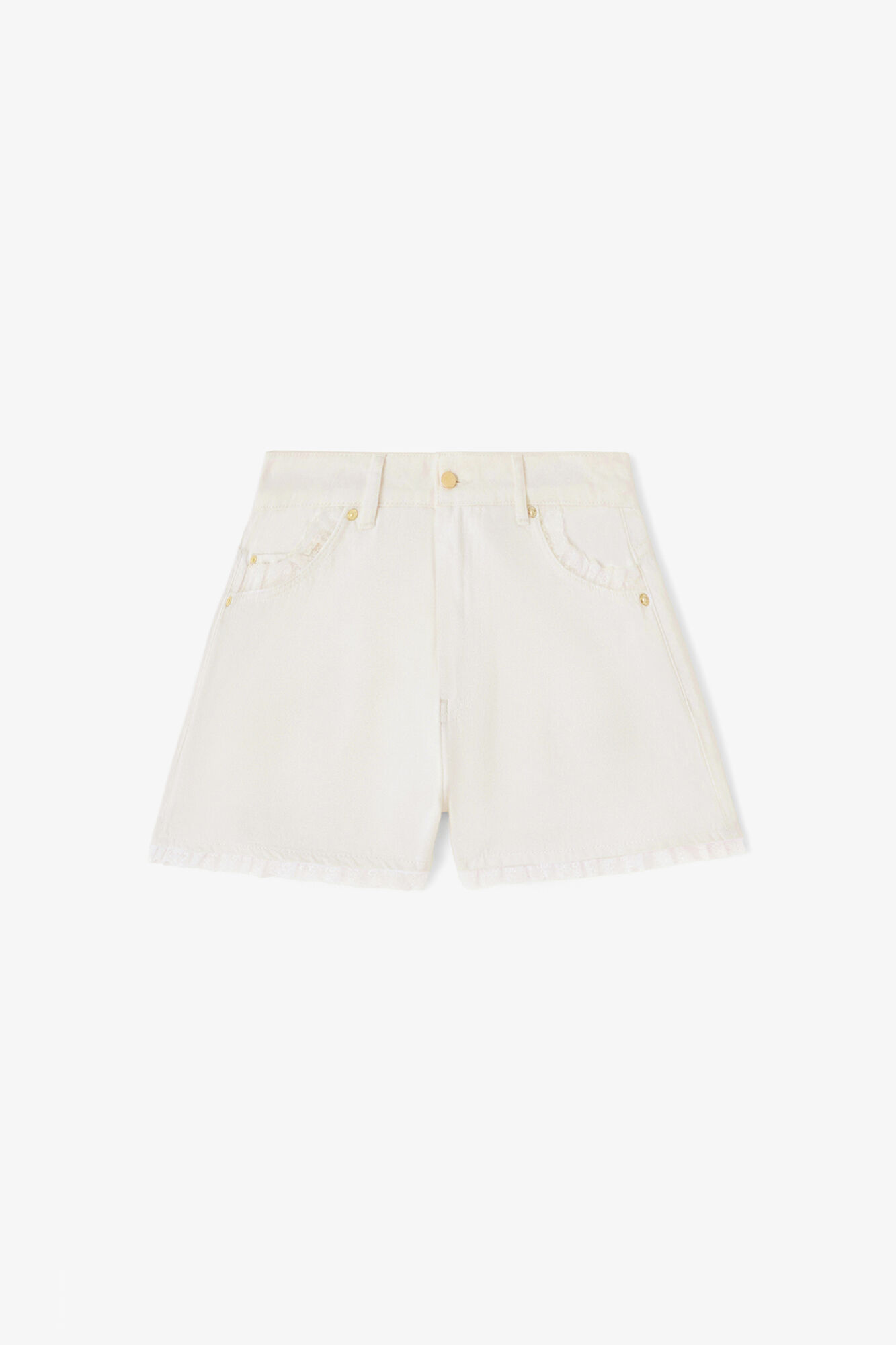 Shorts in White Denim | GANNI US