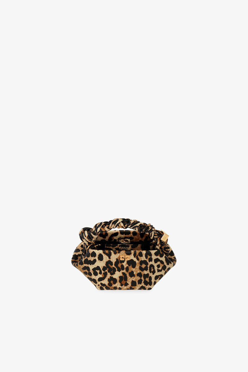 Leopard Mini Bou Bag, Recycled Leather, in colour Leopard - 3 - GANNI