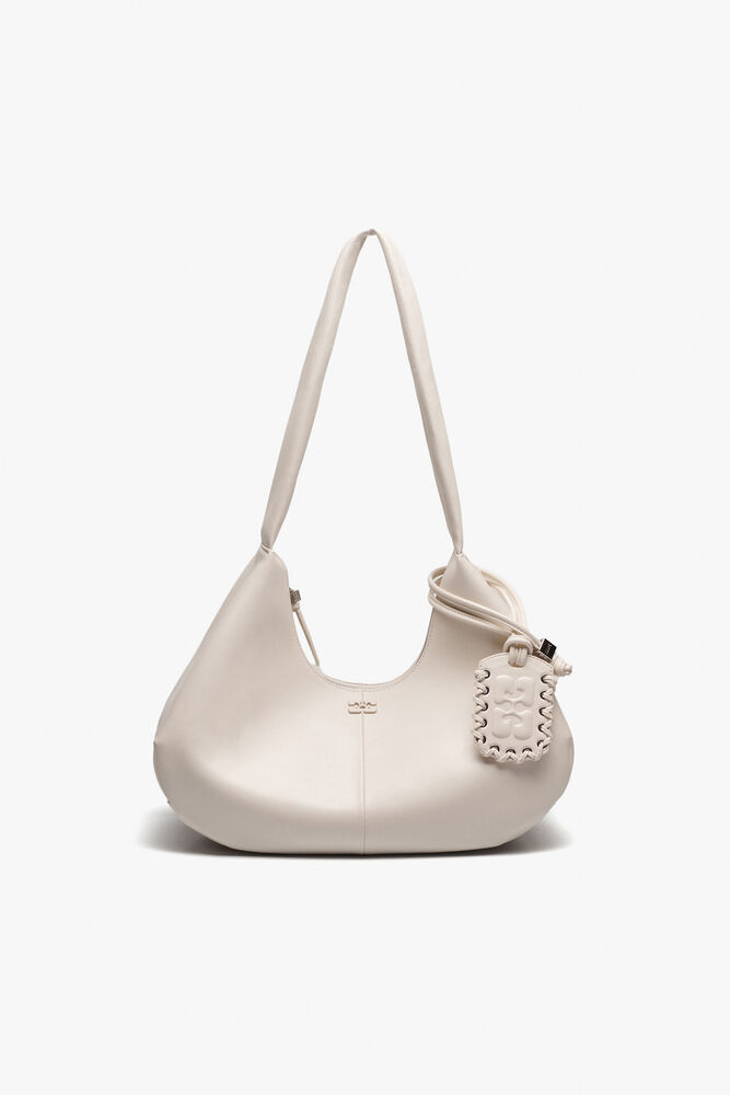 Ivory Medium Hobo Bag, Egret
