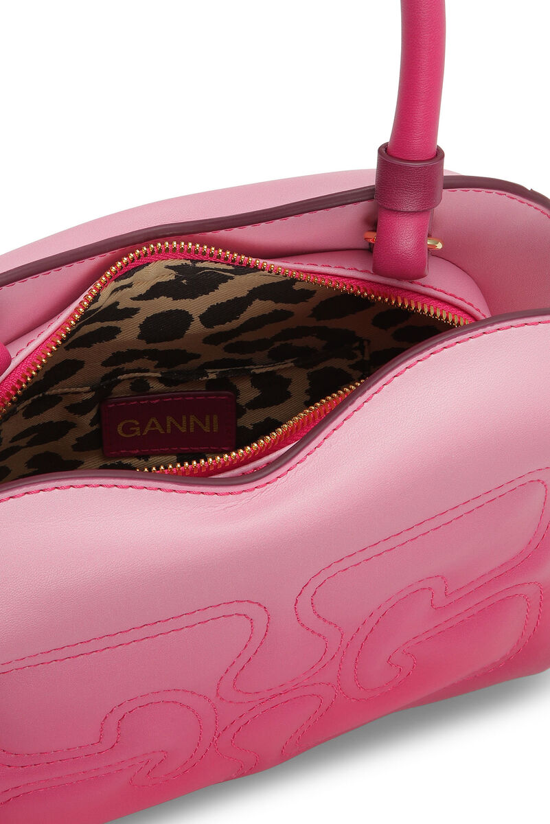 Pink Gradient Butterfly Top Handle Tasche, Polyester, in colour Hot Pink - 3 - GANNI