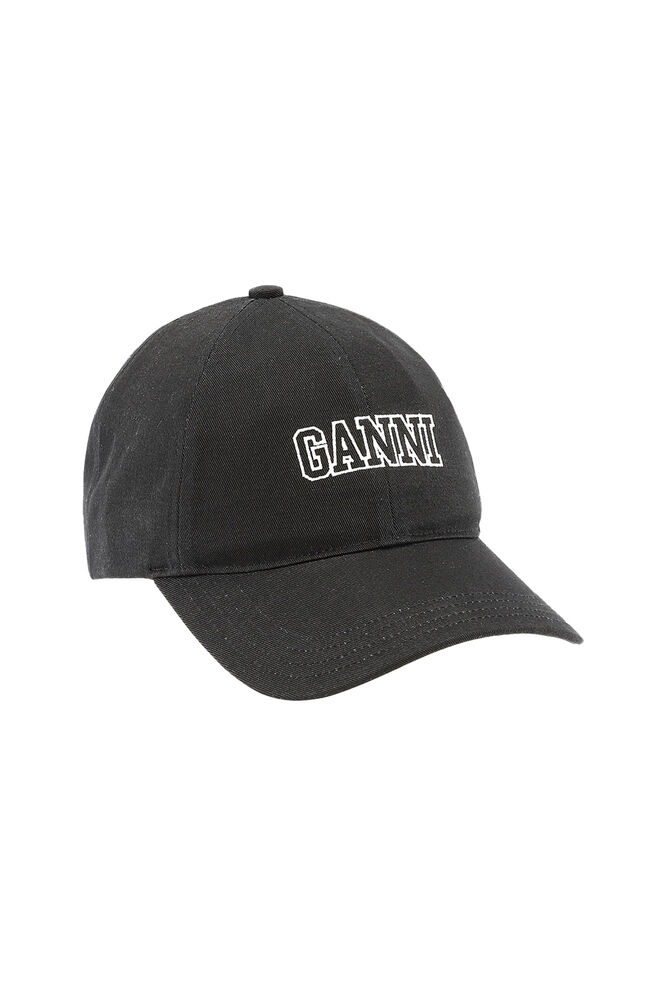 Black Embroidered Logo Cap, Black