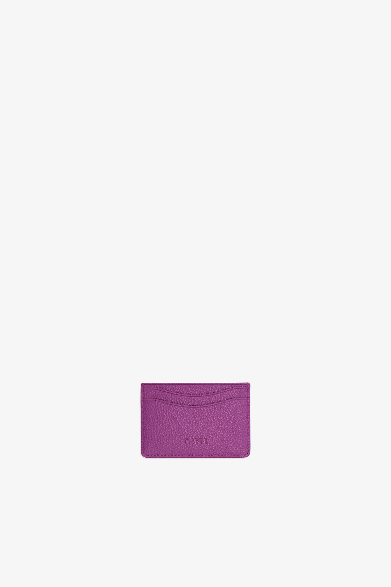 Bou Card Holder in Grained Purple, Recycled Polyester, in colour Sparkling Grape - 2 - GANNI