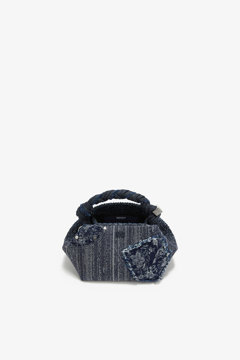Small Bou Bag in Denim, Organic Cotton, in colour Rinse - 3 - GANNI