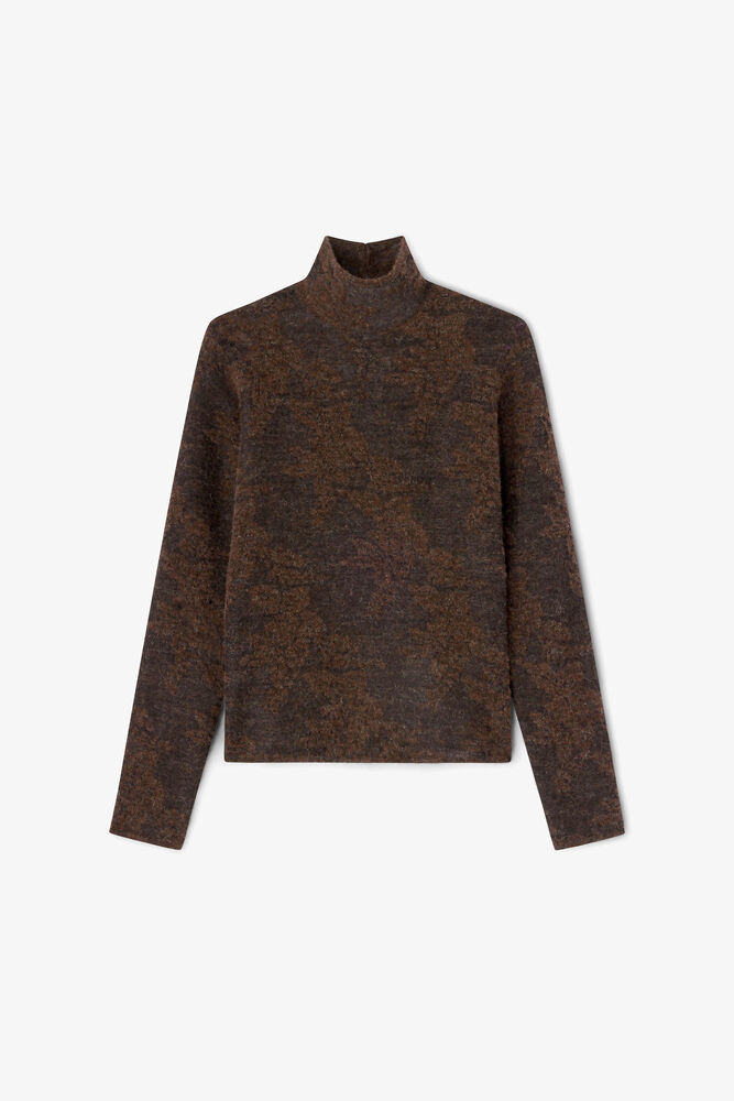 Sheer Turtleneck, Chocolate Plum