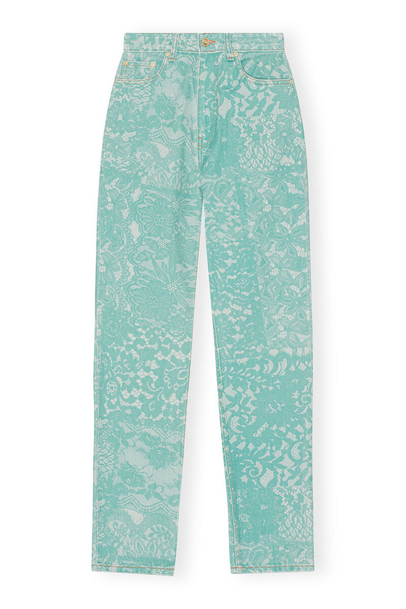 Swigy-Jeans mit Spitzenprint , Cotton, in colour Canton - 1 - GANNI