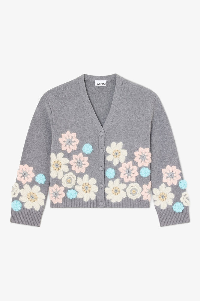 Cardigan in Grey Cashmere Mix, Paloma