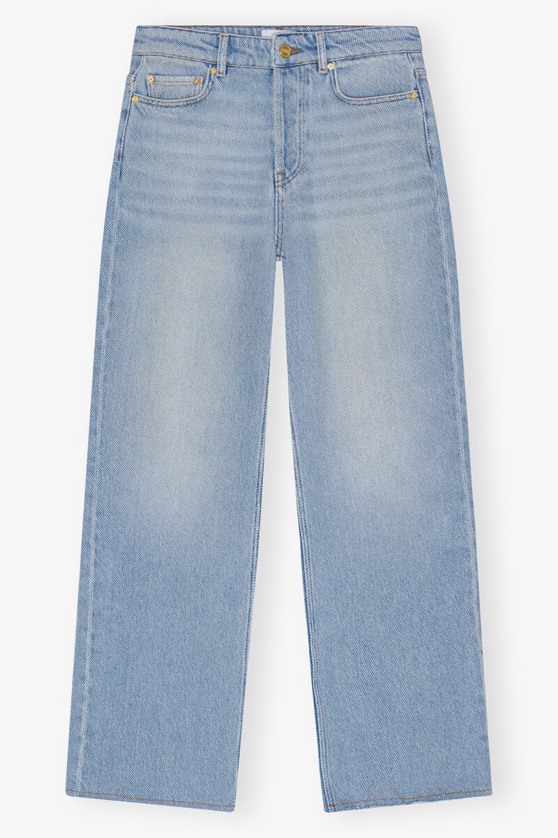 Light Blue Izey Jeans, Cotton, in colour Tint Wash - 1 - GANNI