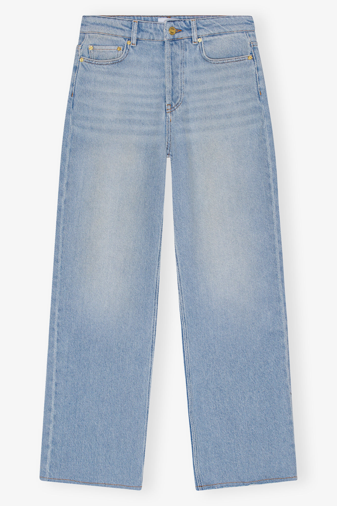 Light Blue Izey Jeans, Cotton, in colour Tint Wash - 1 - GANNI