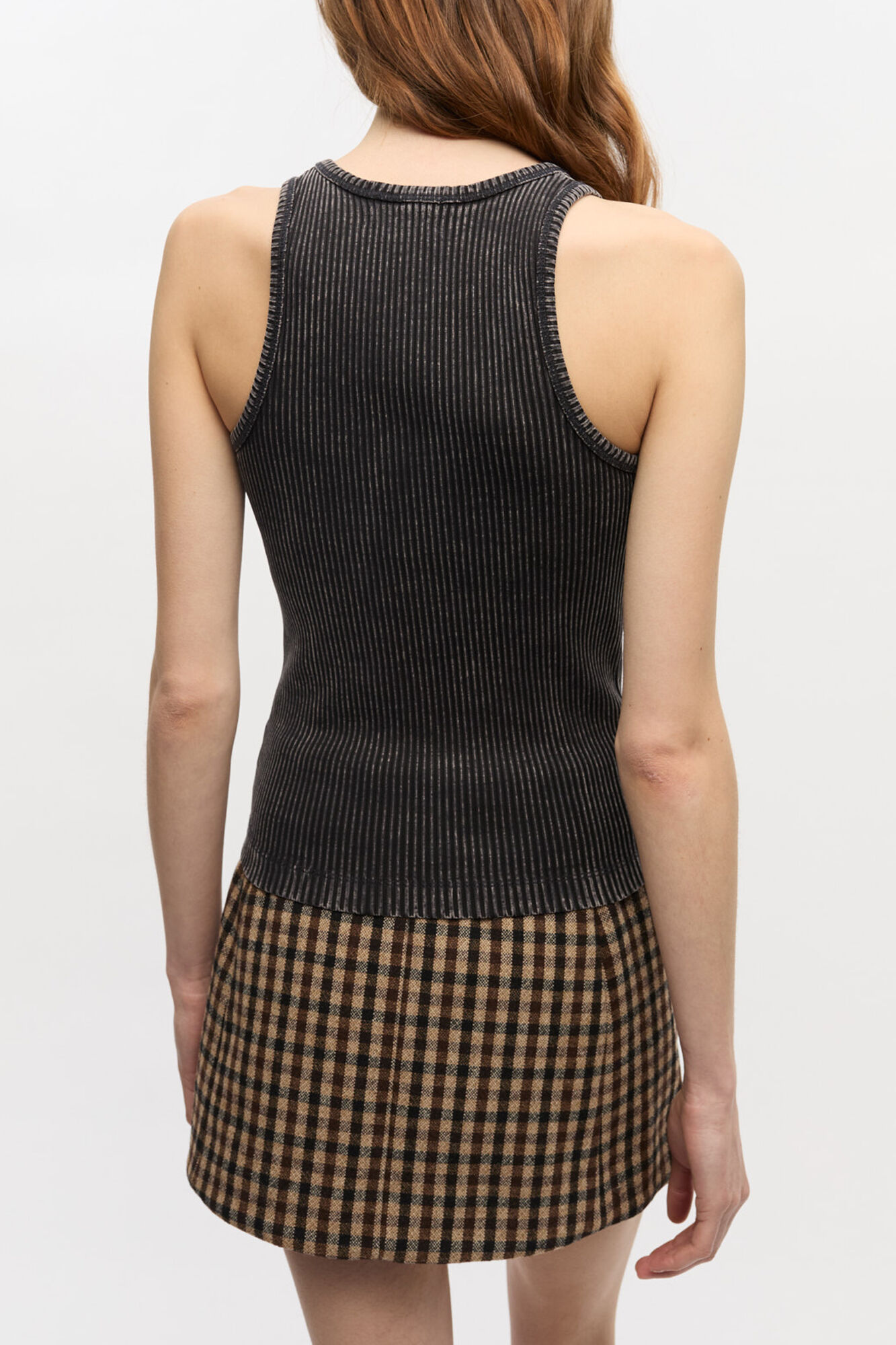 Schwarze gewaschenes Tanktop, Organic Cotton, in colour Black Washed - 4 - GANNI