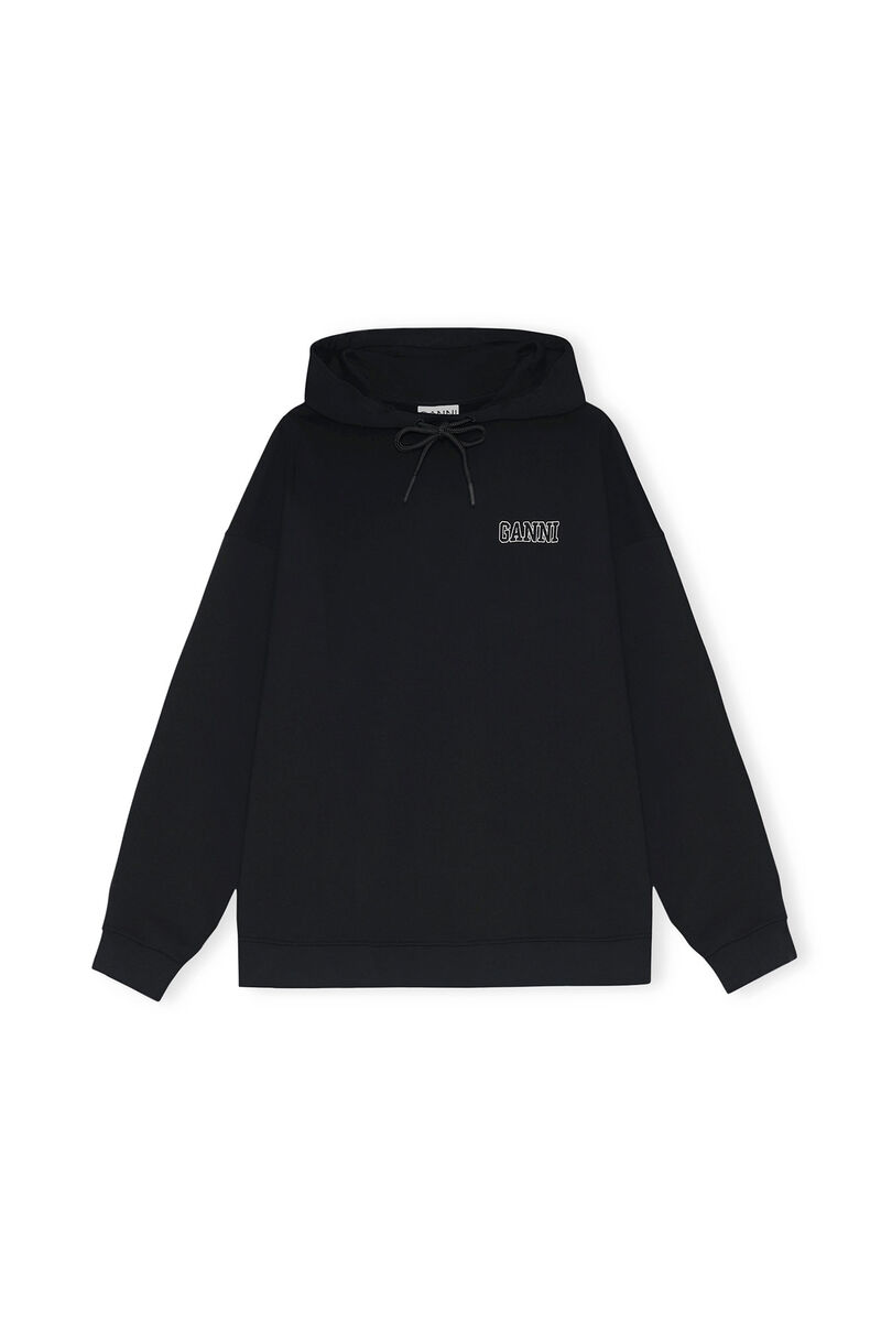Oversized Hooded Sweatshirt, Cotton, in colour Black - 1 - GANNI