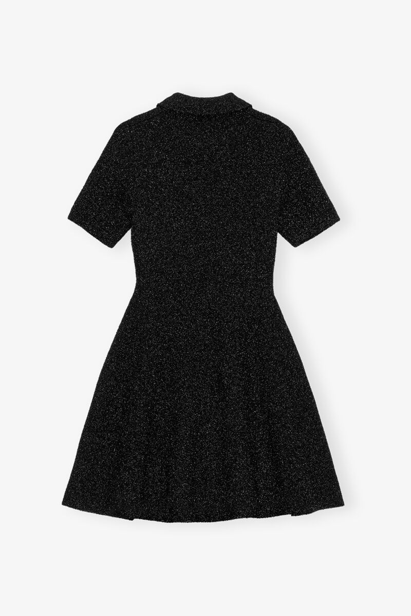 Black Sparkle Mini Dress, Metallic fiber, in colour Black - 2 - GANNI