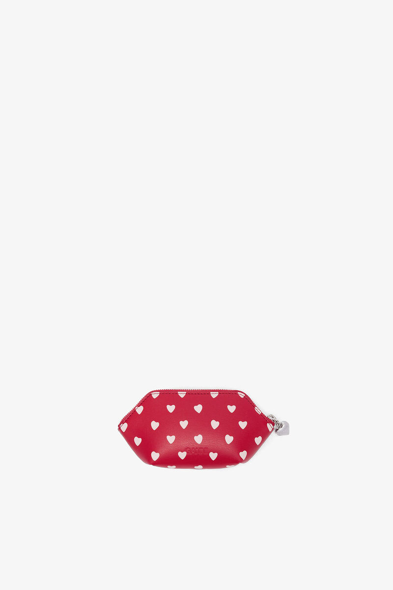 Bou Coin Purse with Dots, in colour Barbados Cherry - 2 - GANNI