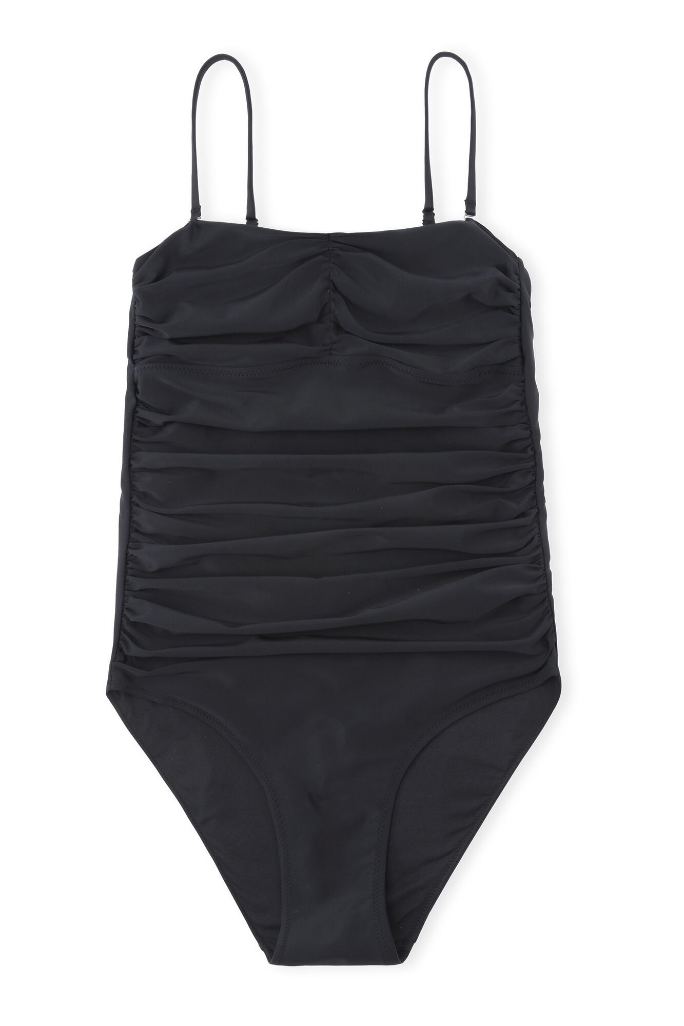 Rynket badedragt, Elastane, in colour Black - 1 - GANNI