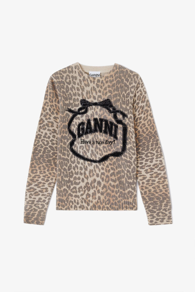 Pull en laine graphique, Leopard