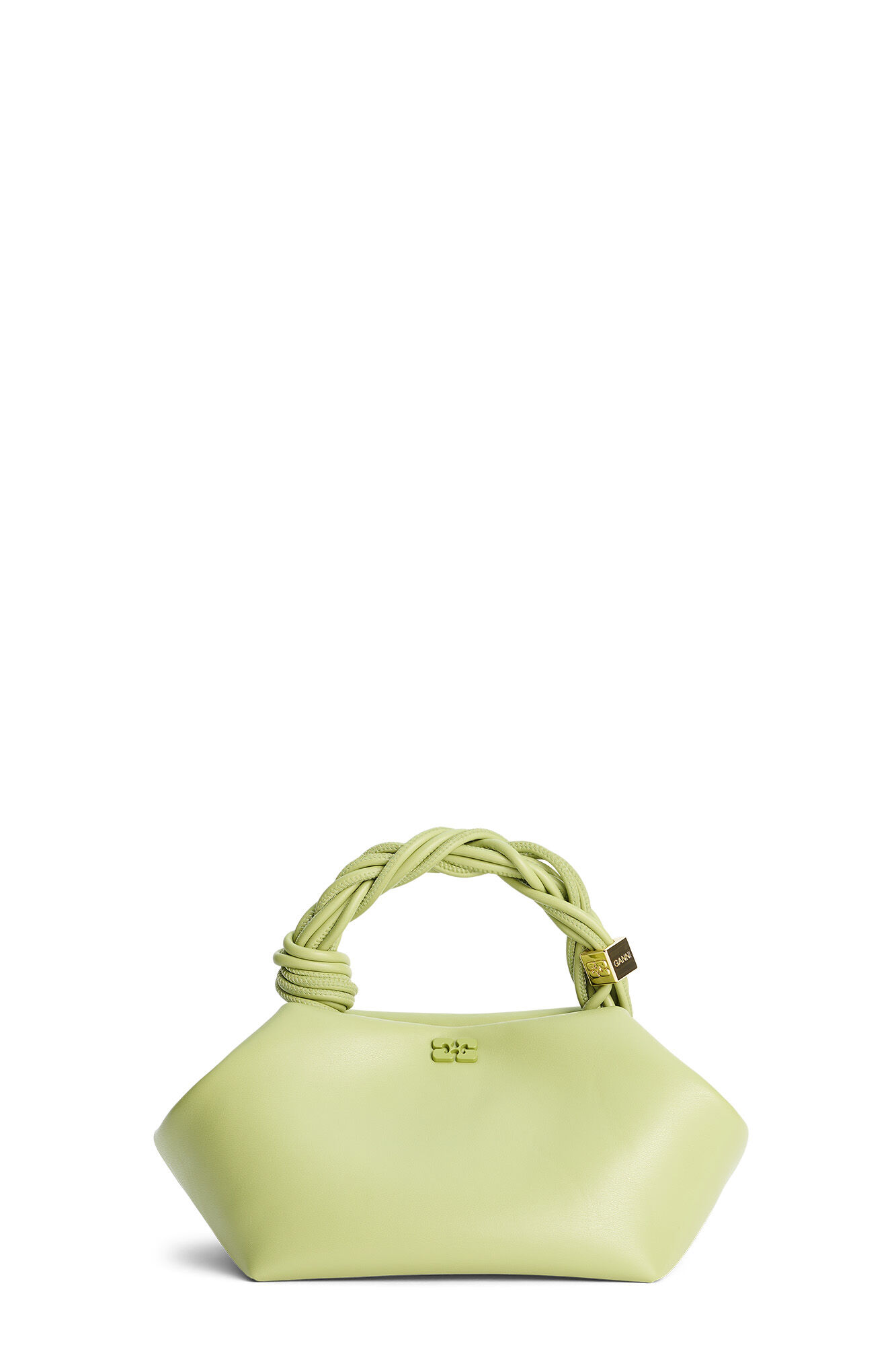 Light Green Small GANNI Bou Bag, Polyester, in colour Mosstone - 1 - GANNI