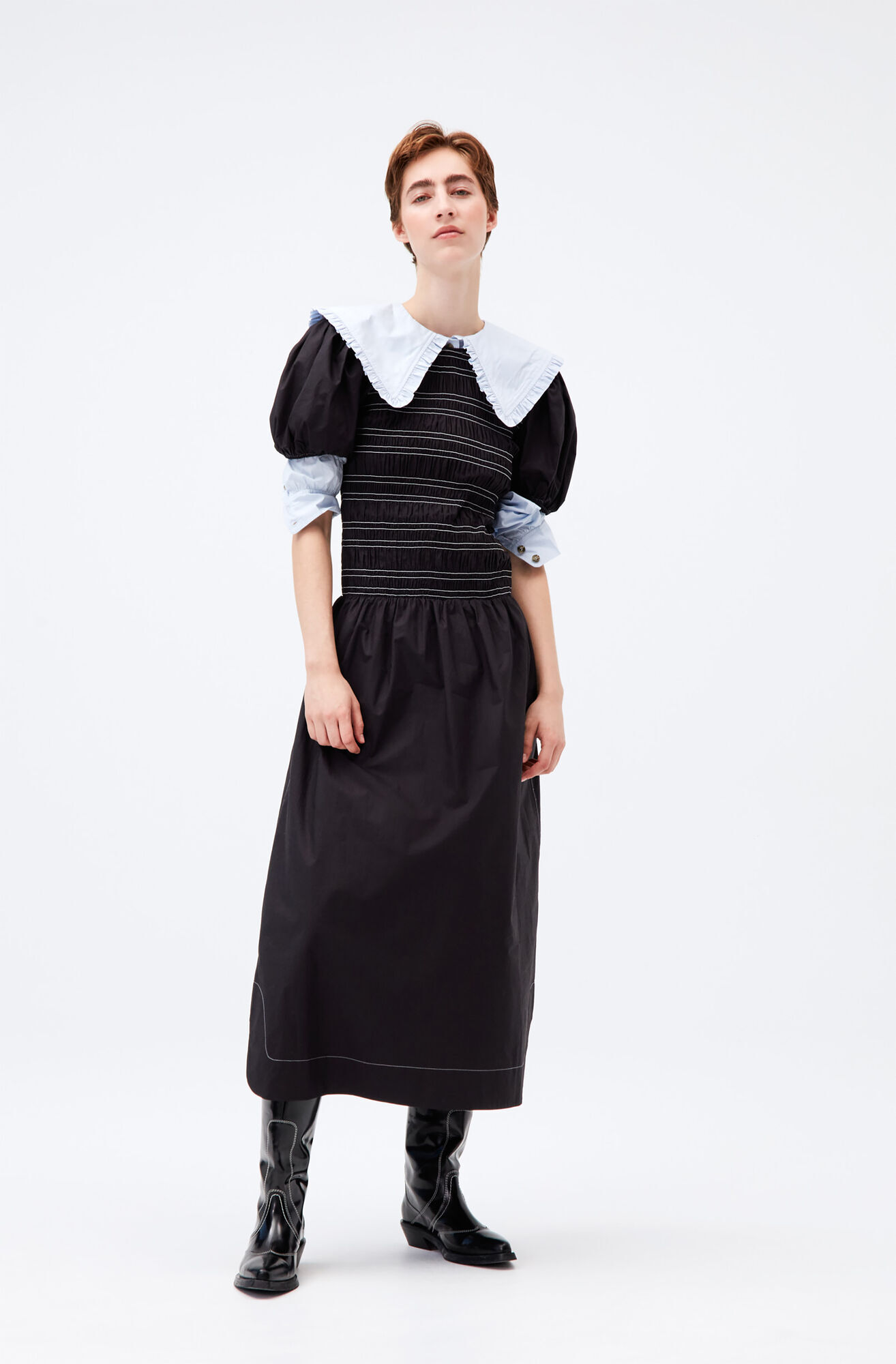 Cotton Poplin Cotton Poplin Maxi Smock 
