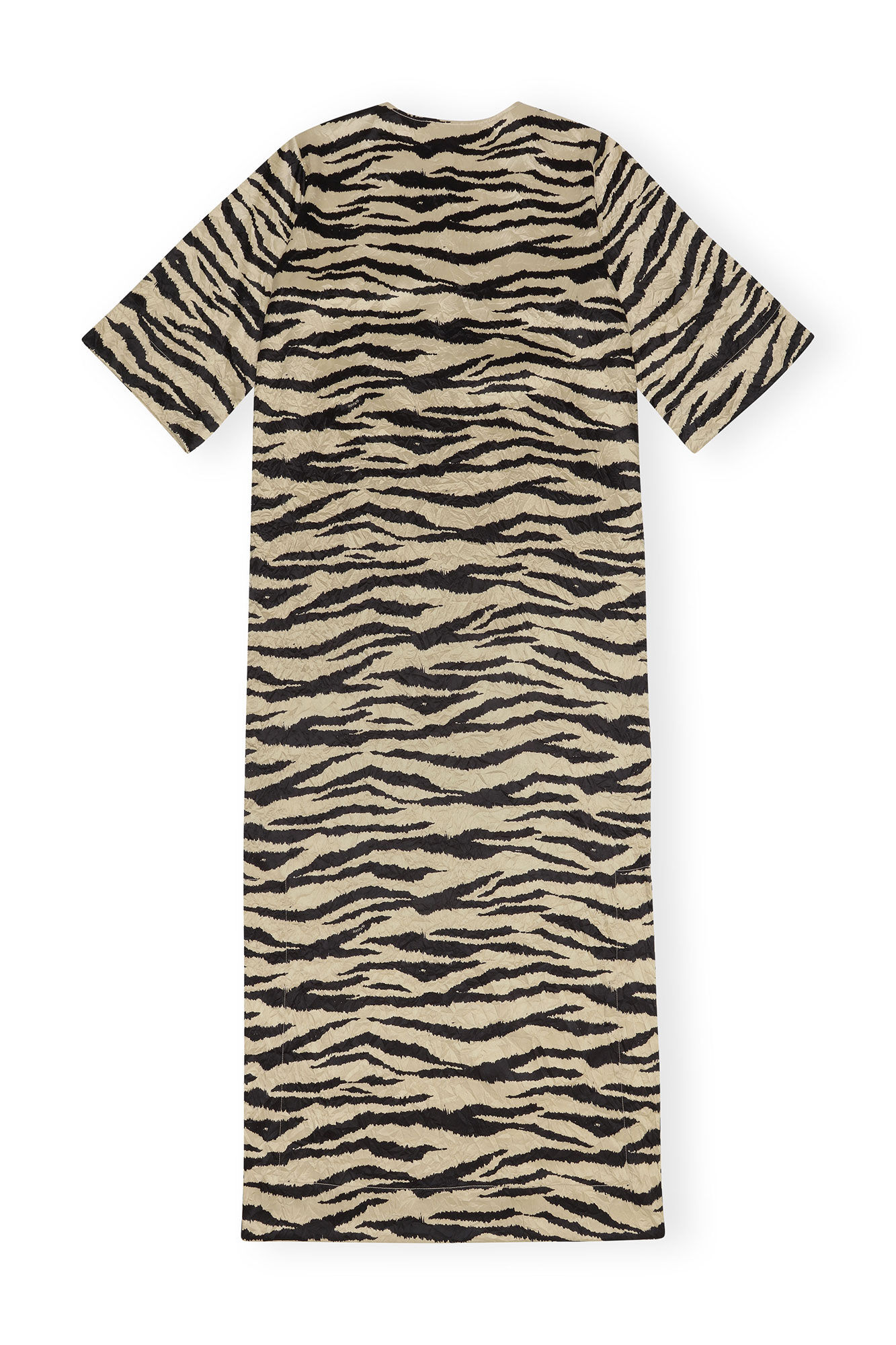 Crinkled Satin Maxi Dress, Elastane, in colour Pale Khaki - 2 - GANNI
