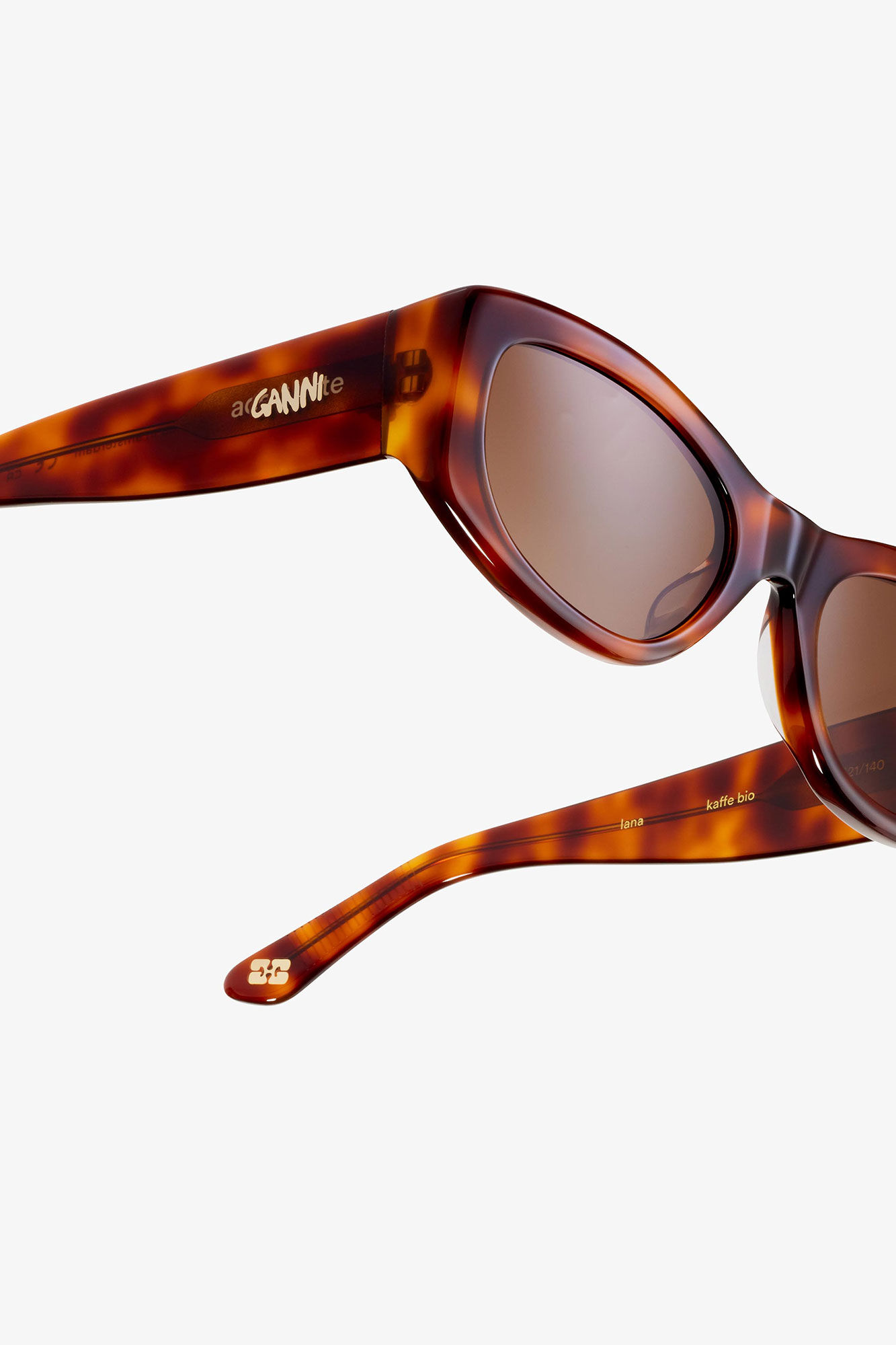 GANNI x Ace & Tate Lana Sunglasses, Acetate, in colour Tiger's Eye - 4 - GANNI