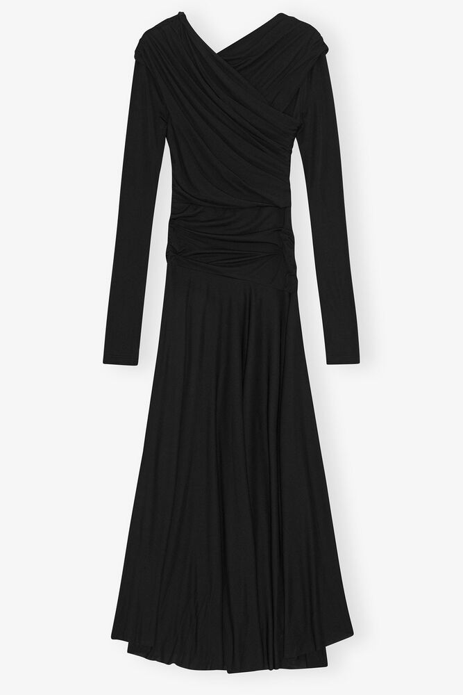 Black Ruched Dress, Black